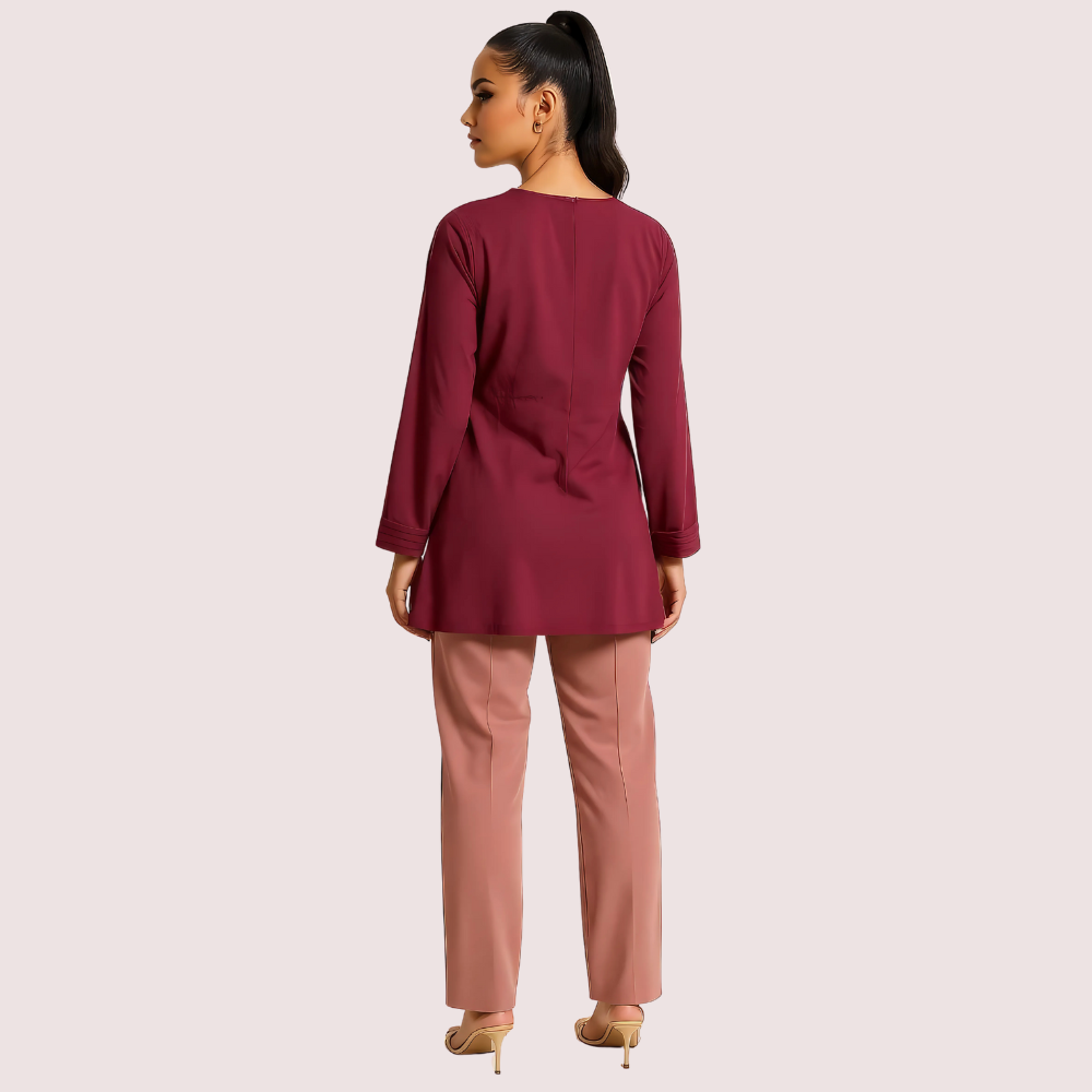Rosewood Pintuck Pleated Cotton Top