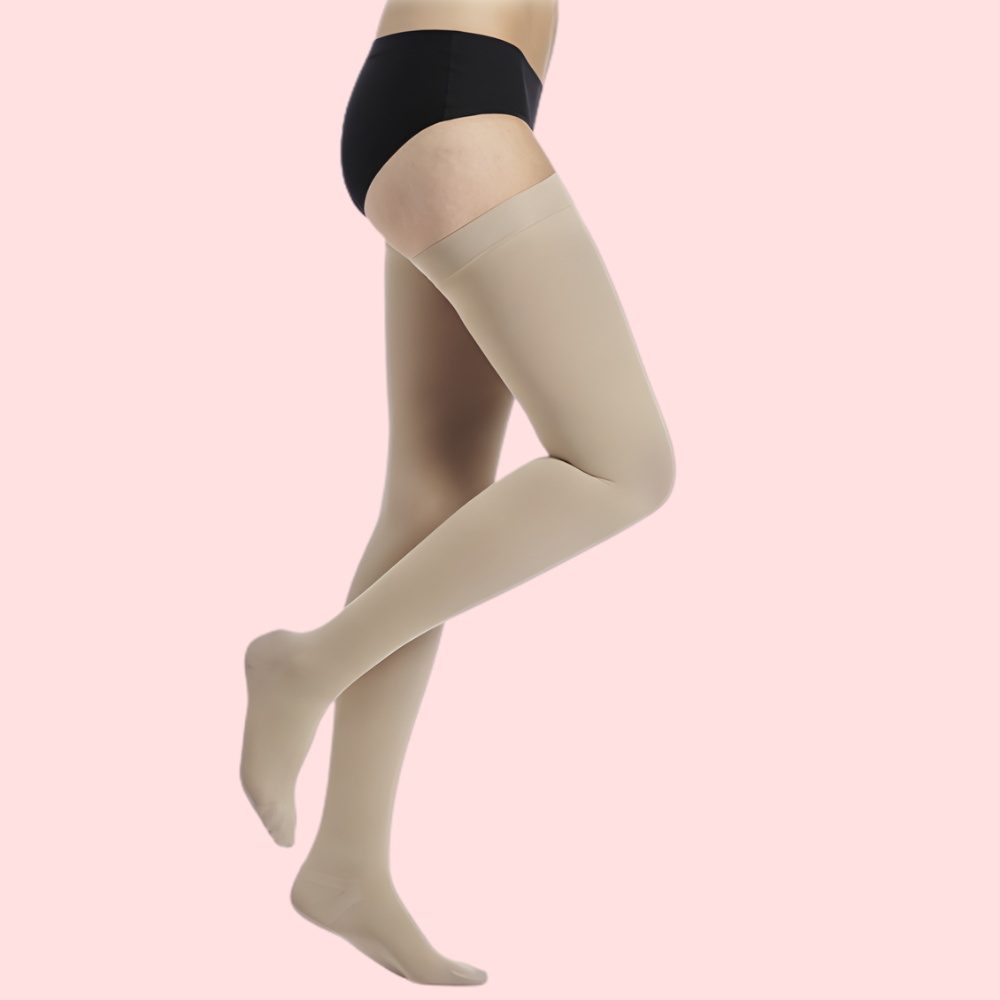 SoftSheer Thigh-High Stockings Duo (White + Nude) – Pack of 2