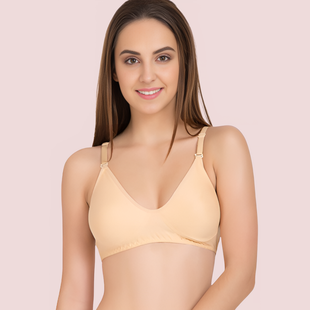 ♥Super Fine Cotton Beige Bra (PK Of 2)