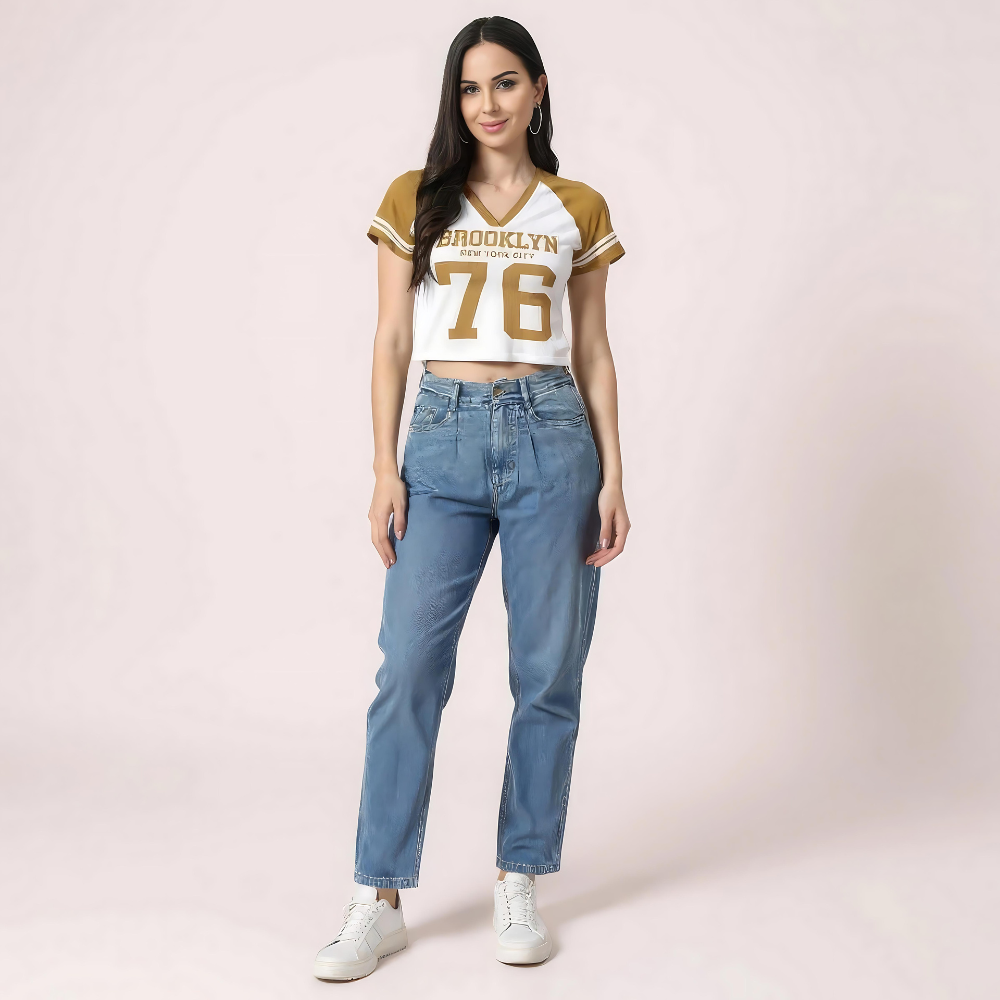 "Brooklyn 76" Varsity Crop Top
