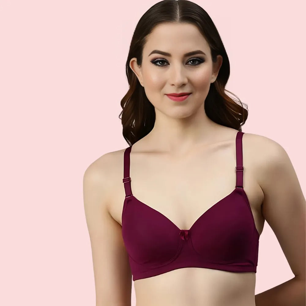 Burgundy Bloom – Maroon Padded Bra (2-Pack )