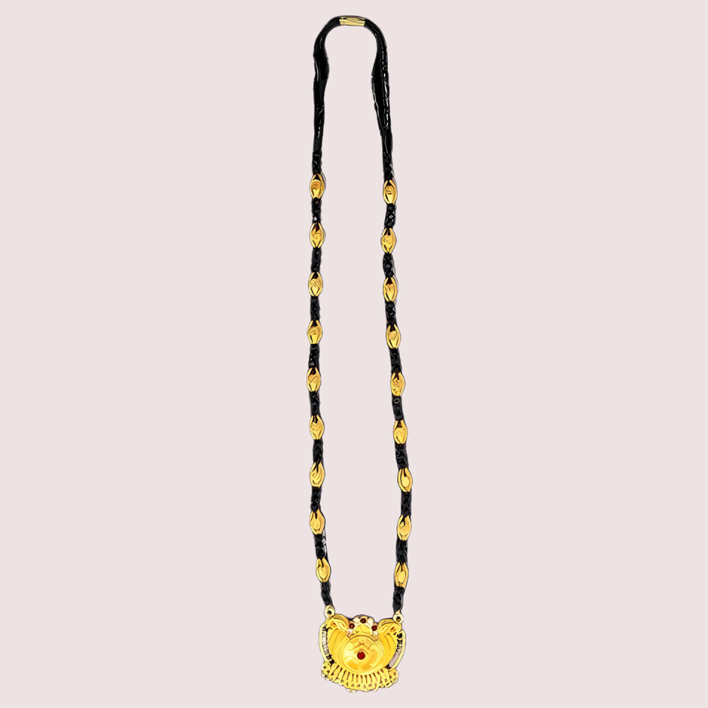 Traditional Golden Pahadi Mangalsutra for Women