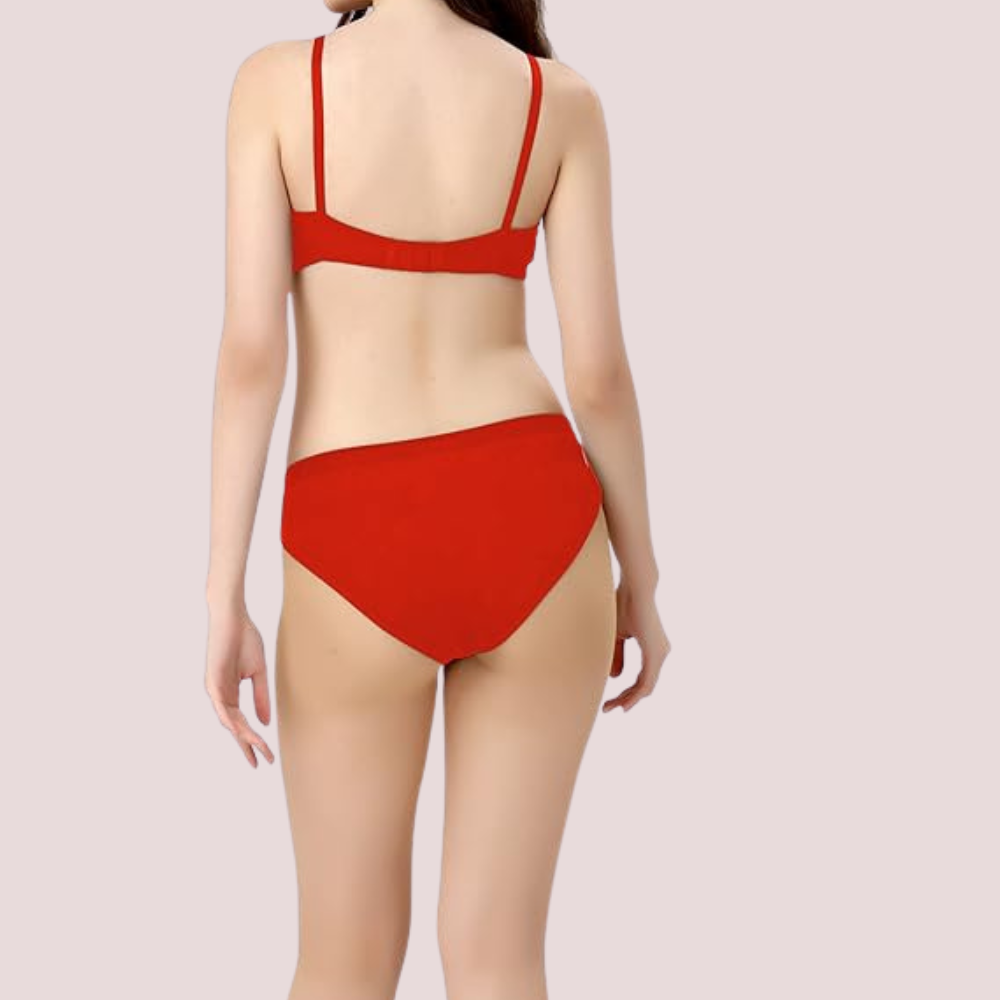 Cherry Hug – Red Cotton Bra &amp; Panty Set