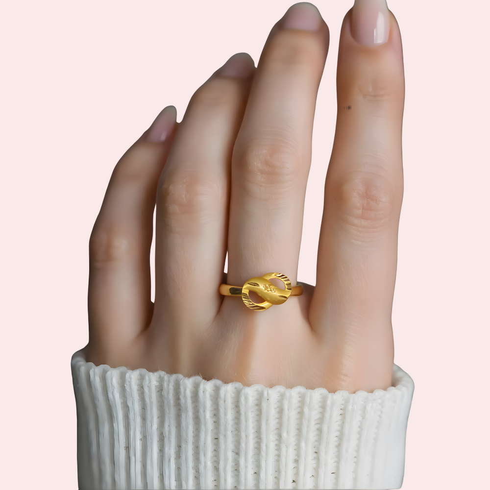 Modern Twist Knot Gold Polish Everyday Ring